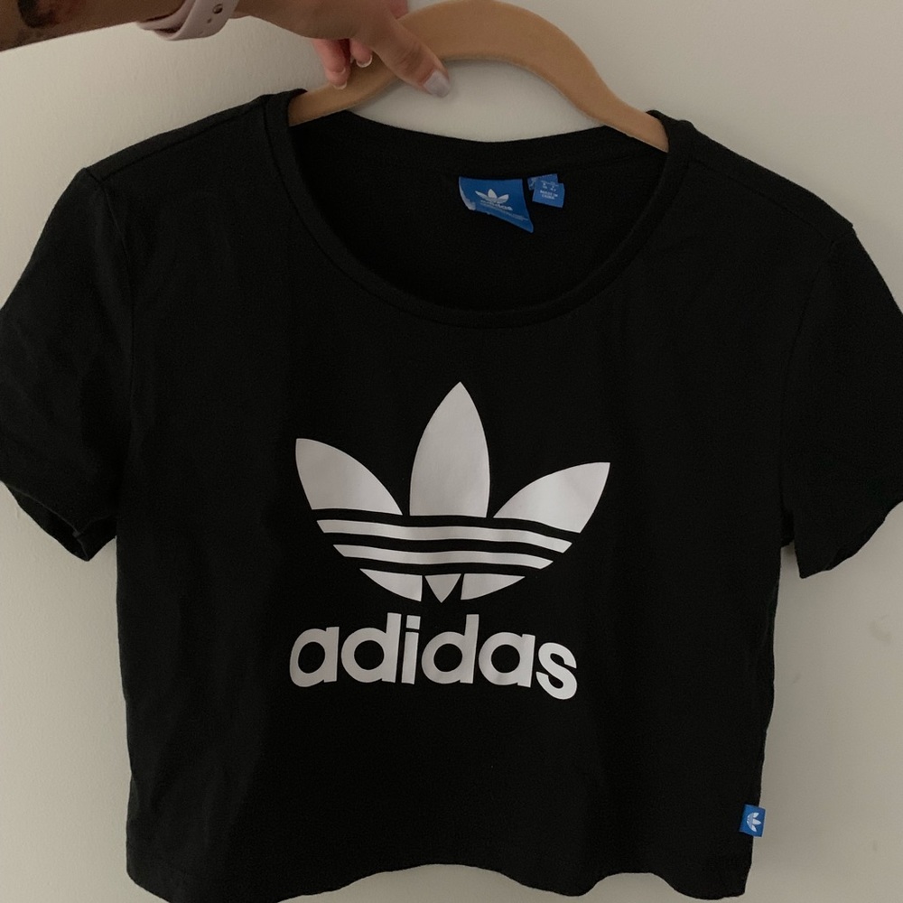 Black adidas crop top